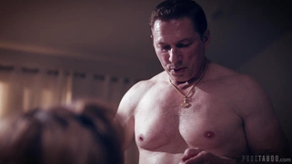 Aliya Brynn gets jizz load on her tongue after pussy fucking