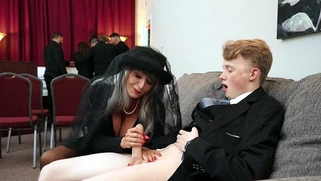 Sally D'Angelo is sucking Jimmy Michaels' cock