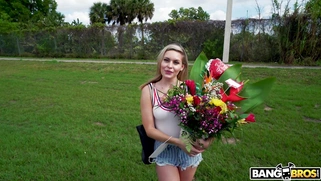 Angel Aurora is getting picked up outdoors