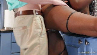 Osa Lovely gets her pussy fucked by Jimmy Michaels standing