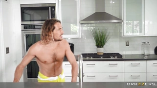 Cherie DeVille is sucking Tyler Nixon's cock in the kitchen