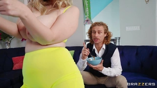 Codi Vore on her knees is sucking Michael Vegas' cock