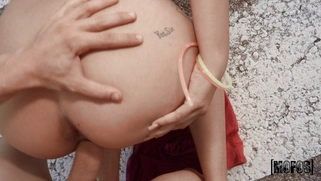 Kitty Love gets fucked and facialed on the crosswalk