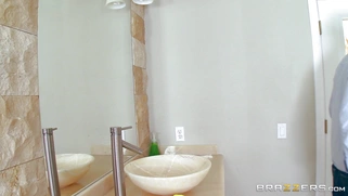 Anna Bell Peaks teasing Danny D through the glass door in the shower