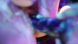 Abella Danger, Dana DeArmond, Karlee Grey and Jada Stevens have a lesbian orgy in the dark