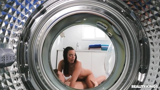 Luna Star rides and sucks the hard cock on the floor