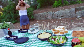 Silvia Soprano demonstrates the butt plug in her ass