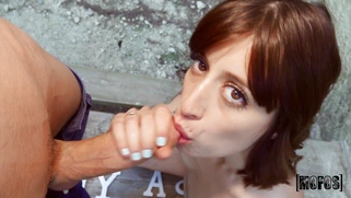 Inked Silvia Soprano is sucking the cock in POV