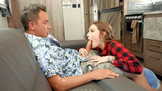Aria Kai is sucking Van Wylde's dick