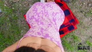 Maddy May in glasses is sucking the cock in POV