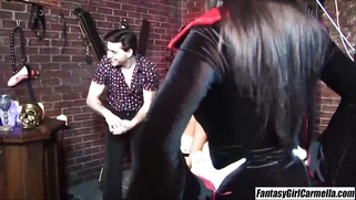 Carmella Bing and Lucy share dick in threeway, banged ass