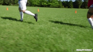 Martina Smeraldi on her knees is sucking cock and licking balls