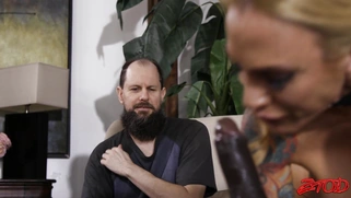 Sarah Jessie is sucking the giant black cock