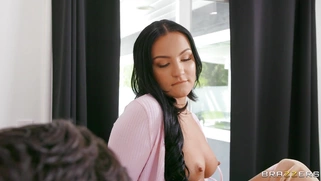 Mila Monet gets her face fucked by Keiran Lee in the office