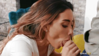 Teen Aria Lee is sucking cock and licking balls