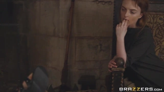 Anissa Kate and Jasmine Jae riding the evil king Jasper