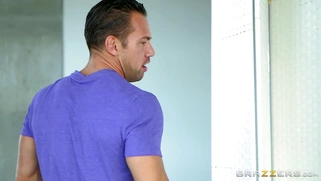 Alexis Fawx seduces her son's friend, doing her housework in the nude