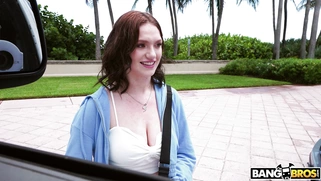 Gracie Gates is getting picked up outdoors