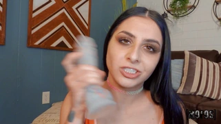 Kaitlyn Katsaros is fucking her pussy with the dildo