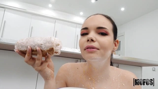 Sofia Lee is jerking the cock till it cums