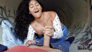 Venus Afrodita is sucking the cock in POV