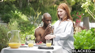 BLACKED Gorgeous redhead Jane has passionate poolside sex