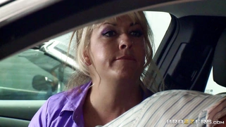 Veronica Avluv showing off her dildo fucking skills in a parking lot