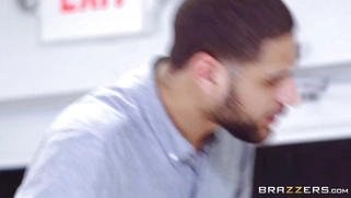 Cali Carter sucking her boss's fat cock at work