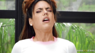 Apolonia Lapiedra rides the thick dick with her shaved pussy