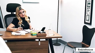 Busty stepmom licks stepteen and co worker