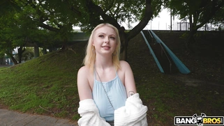 Carrie Sage gets picked up outdoors