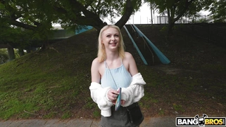 Carrie Sage gets picked up outdoors