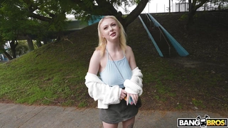 Carrie Sage gets picked up outdoors