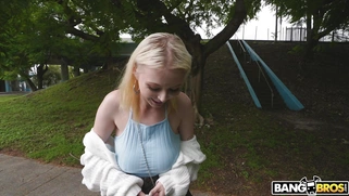 Carrie Sage gets picked up outdoors