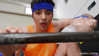 Mona Azar and Ricky Spanish are in the gym