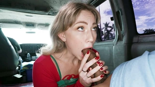 Amateur Stella Elle is sucking huge black shaft