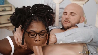 Hazel Grace is sucking Jmac's huge cock