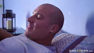 Tattooed seductress Anna Bell Peaks deepthroats Sean's rod while his wife is [censored]