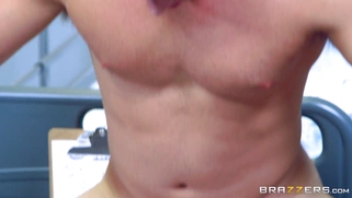 Busty nurse Lily Love taking massive cock in piledriver position