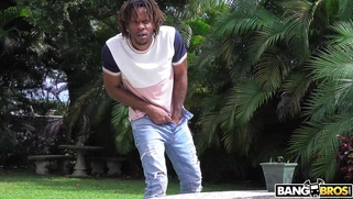 Ashlyn Peaks shows off her big natural tits in the pool