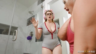 Bess Breast caught Charlie Phoenix riding black cock in the toilet