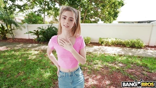 Molly Little is getting picked up outdoors