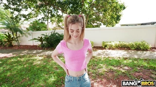 Molly Little is getting picked up outdoors