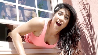 Mia Li gets analized through an open window
