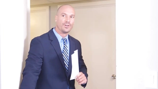 Brittney White gets on the phone with her employee's wife while seducing him