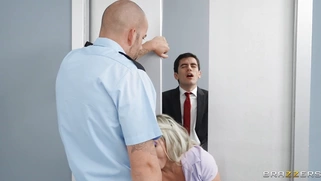 Carla Boom gets her pussy and mouth fucked by two guys