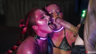 Emily Woods and Ruby Sims get facialed by Danny D