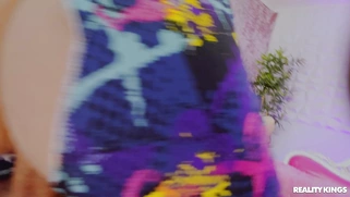 Angel Youngs in ripped leggings shakes her ass on Juan Loco's cock