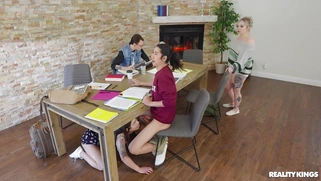 Jasmine Wilde is sucking cock under the desk