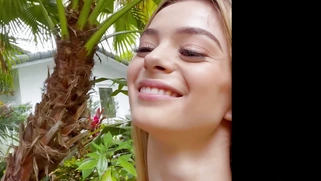 Molly Little is sucking James Angel's huge black dick